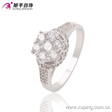 New Arrival Fashion CZ Diamond Women Jewelry Finger Ring in Rhodium-Plated Color - 13639